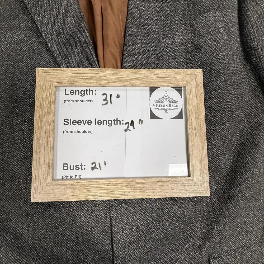 Men's Jos A‎ Bank Brown/Grey Wool Blend Herringbone micro velour Blazer Jacket